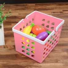 Almacenamiento de la cesta de plástico portátil de moda con mango